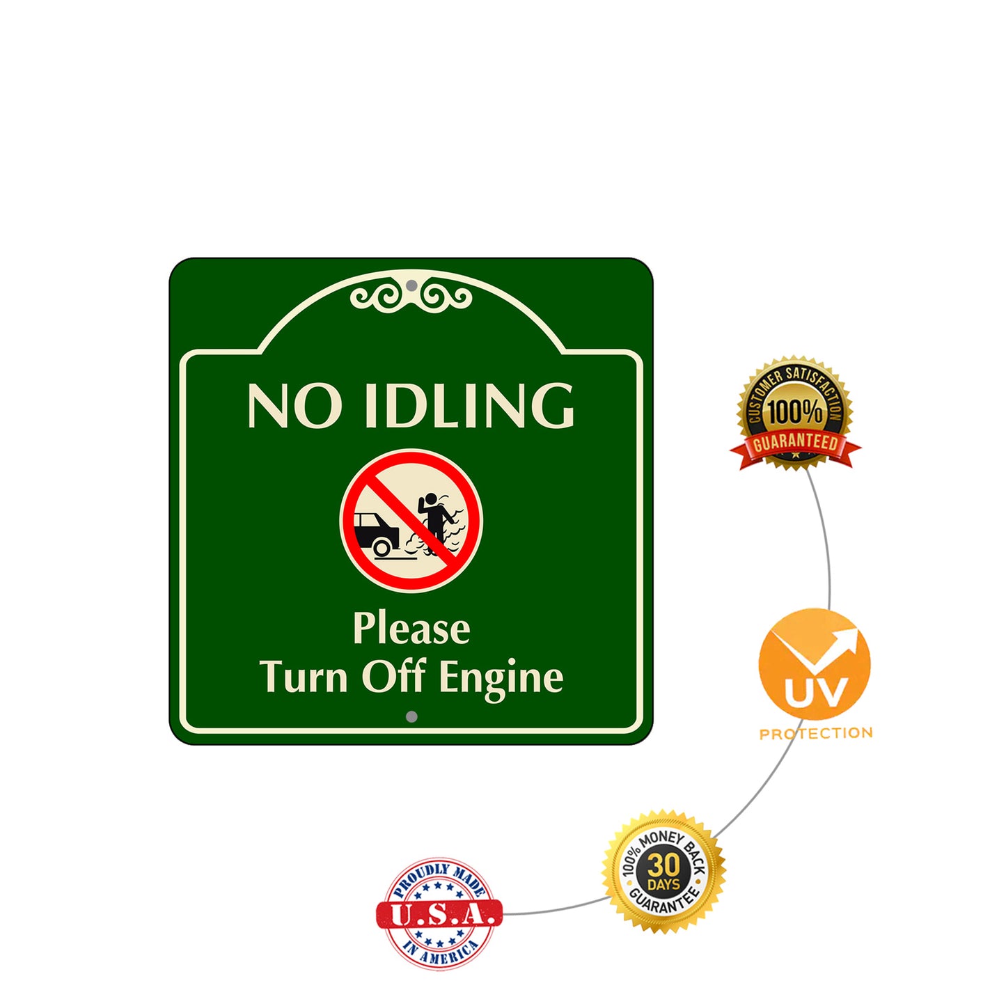 No Idling Please Turn Off Engine Sign Protection