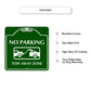 No Parking Tow Away Zone Square Aluminum Metal Sign Features