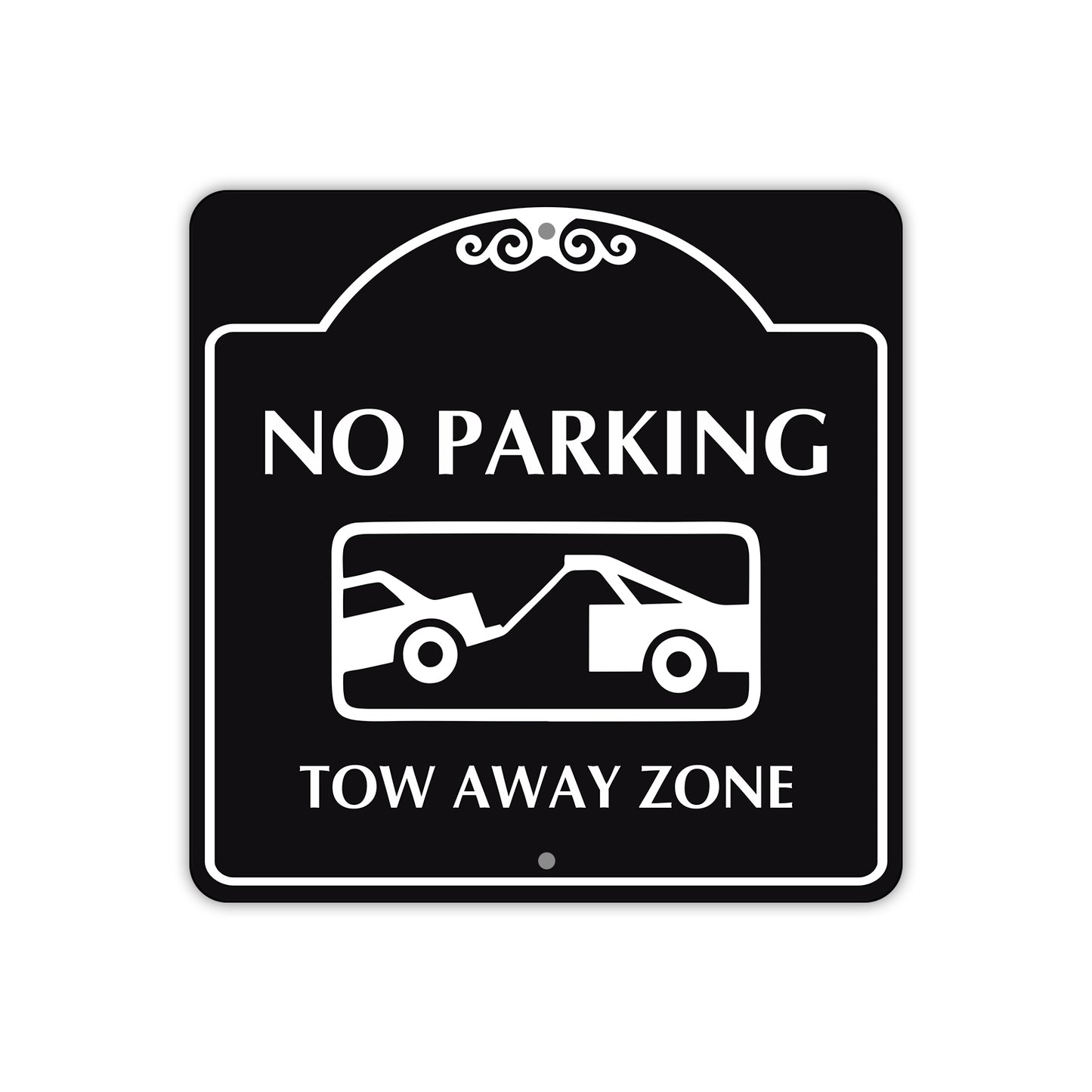 No Parking Tow Away Zone Square Metal Sign 