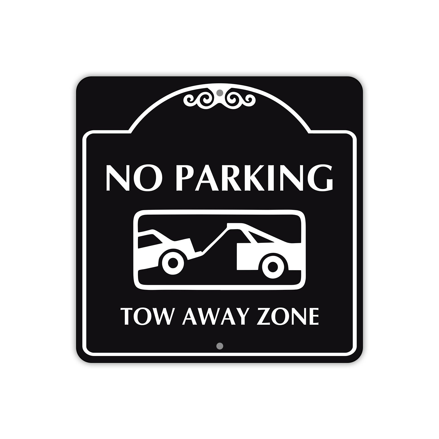 No Parking Tow Away Zone Square Metal Sign 