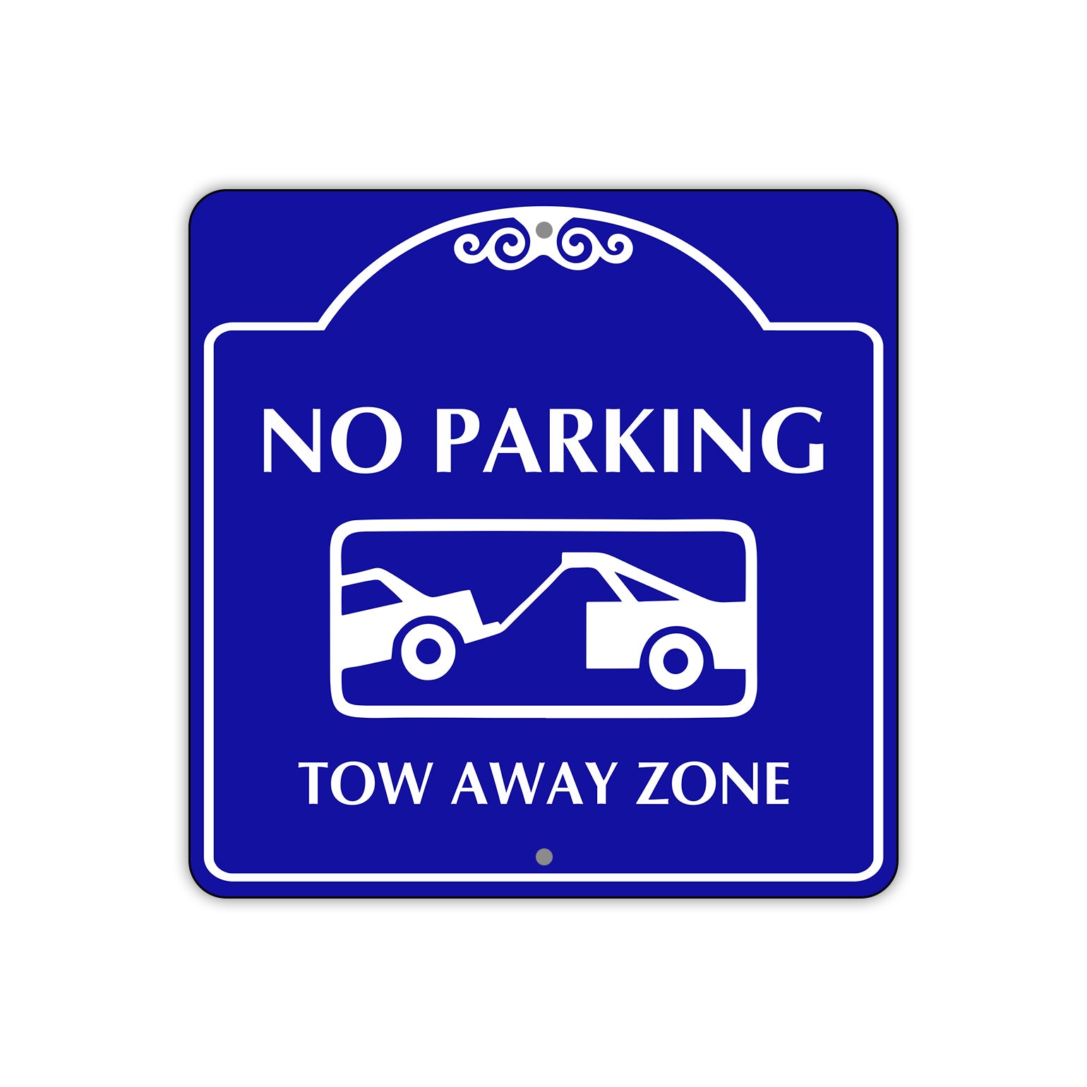 No Parking Tow Away Zone Square Metal Sign Plate