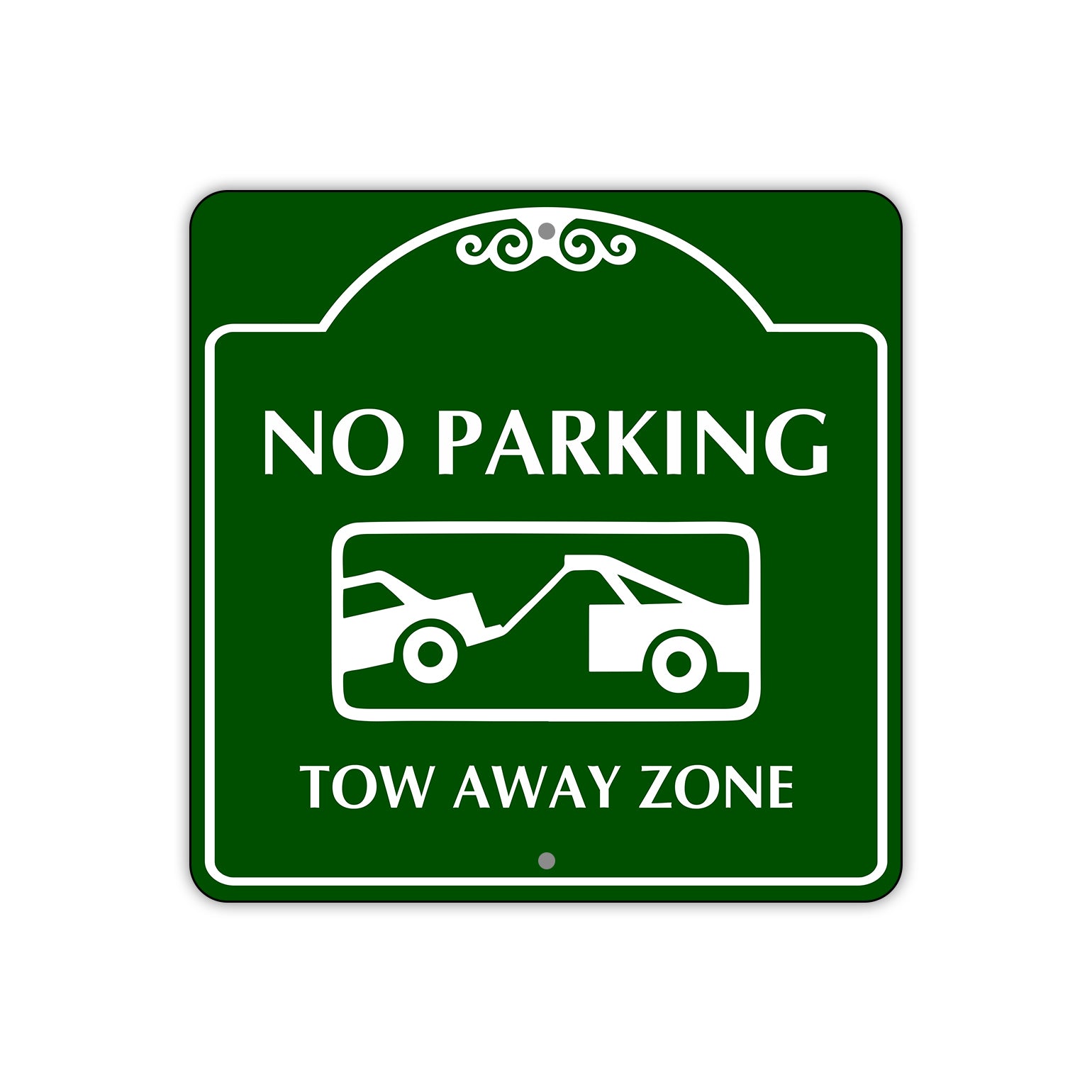 No Parking Tow Away Zone Square Sign Plate