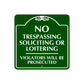 No Trespassing Soliciting or Loitering Sign Plate