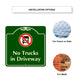 No Trucks in Driveway Square Sign Installation Options