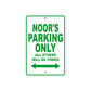Noor's Name Parking Only All Others Will Be Towed Metal Sign Plate