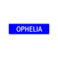 Ophelia Street Metal Sign Plate