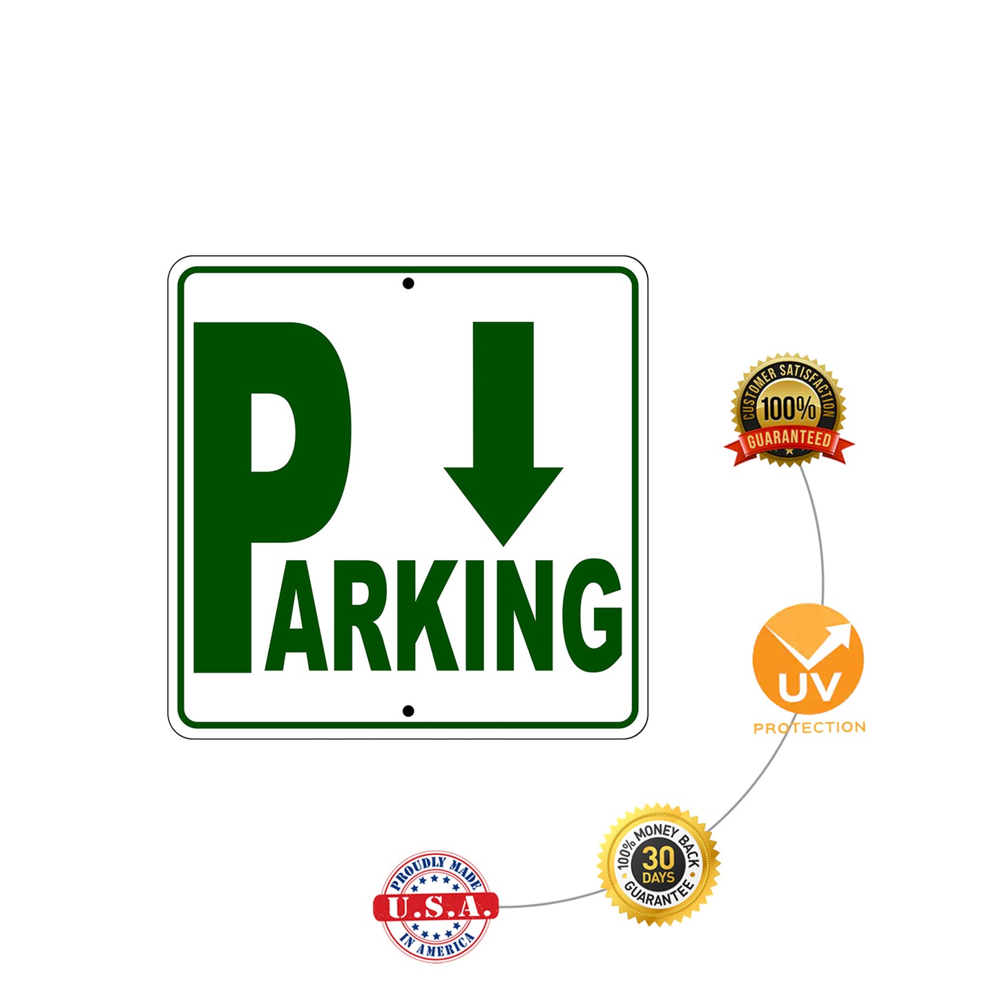 Parking Down Side Reserved Parking Metal Sign Protection