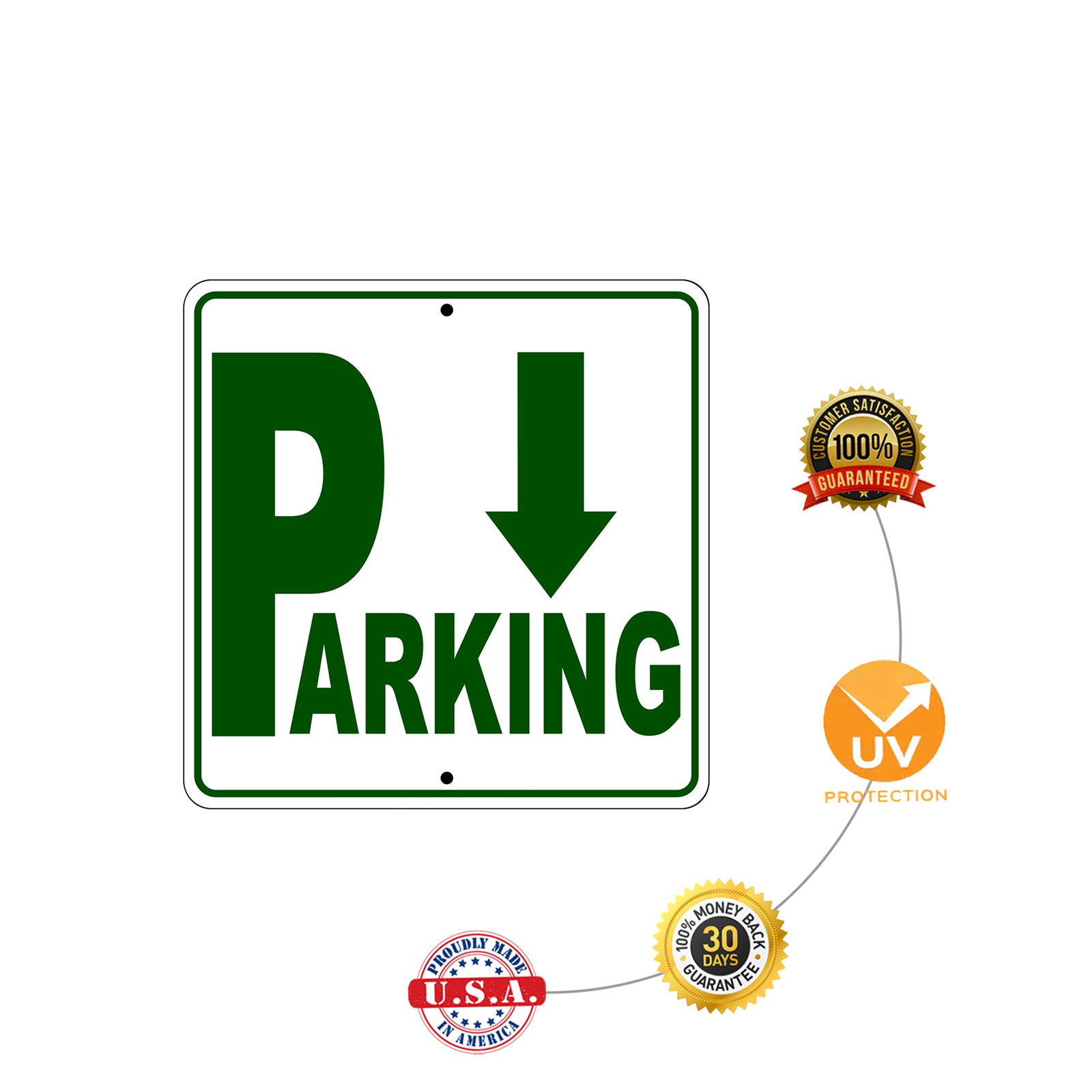 Parking Down Side Reserved Parking Metal Sign Protection