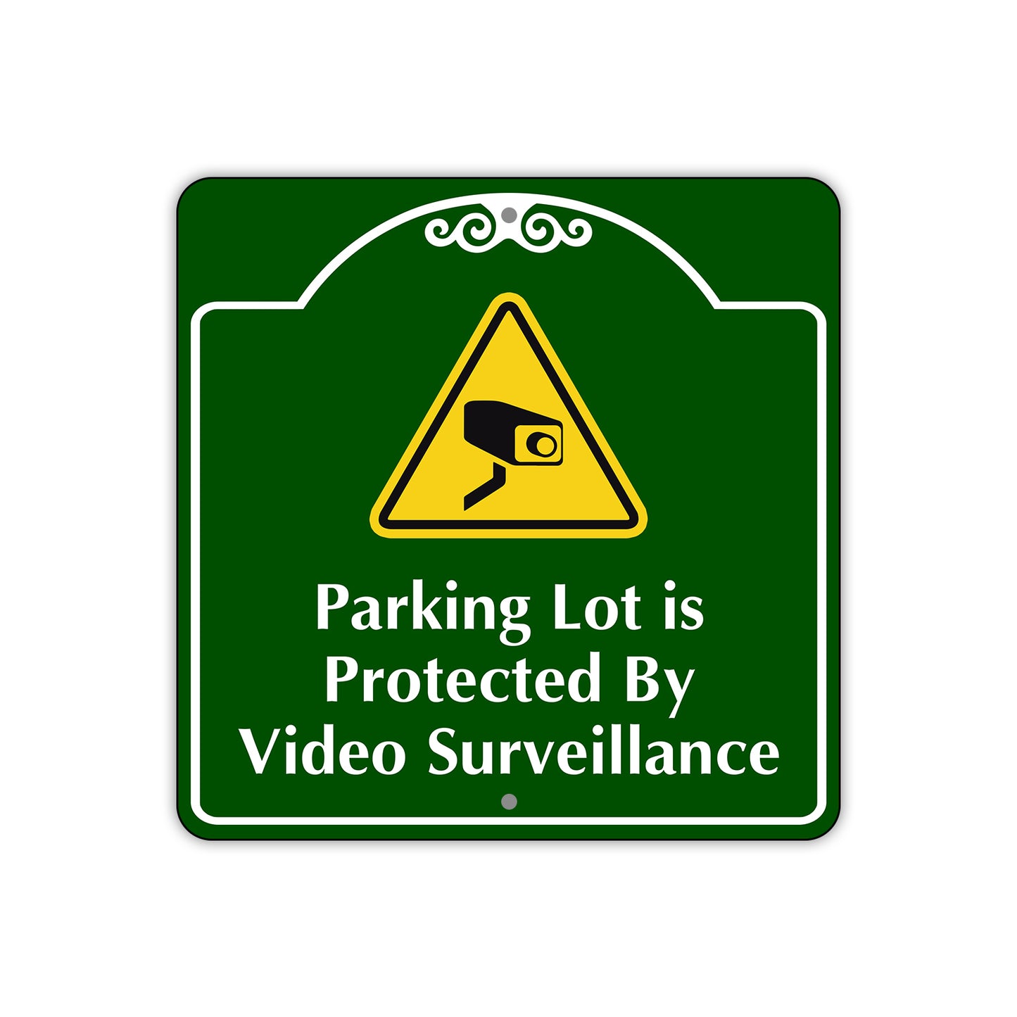 Parking Lot is Protected by Video Surveillance Square Sign