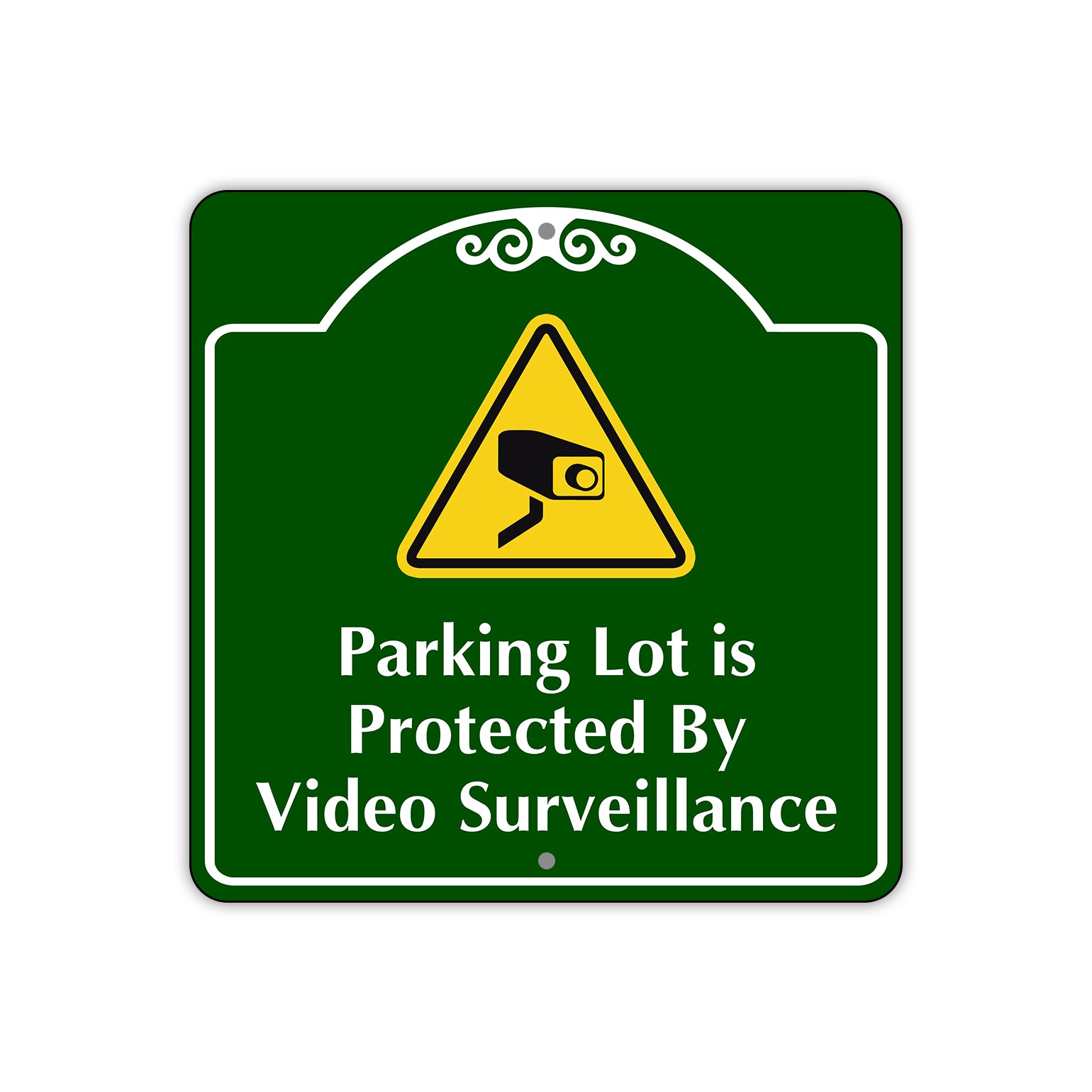Parking Lot is Protected by Video Surveillance Square Sign