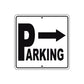 Parking Right Arrow Reserved Parking Metal Sign  