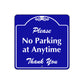 Please No Parking at Anytime Square Metal Sign Plate