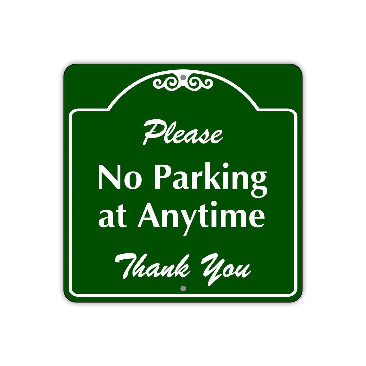 Please No Parking at Anytime Square Sign Plate