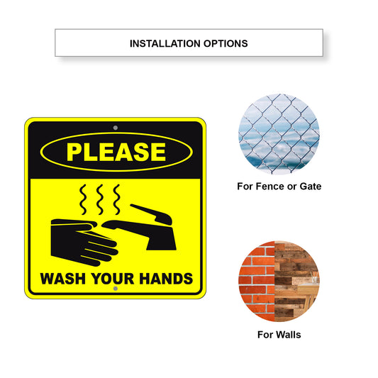 Please Wash Your Hands Sign Installation Options