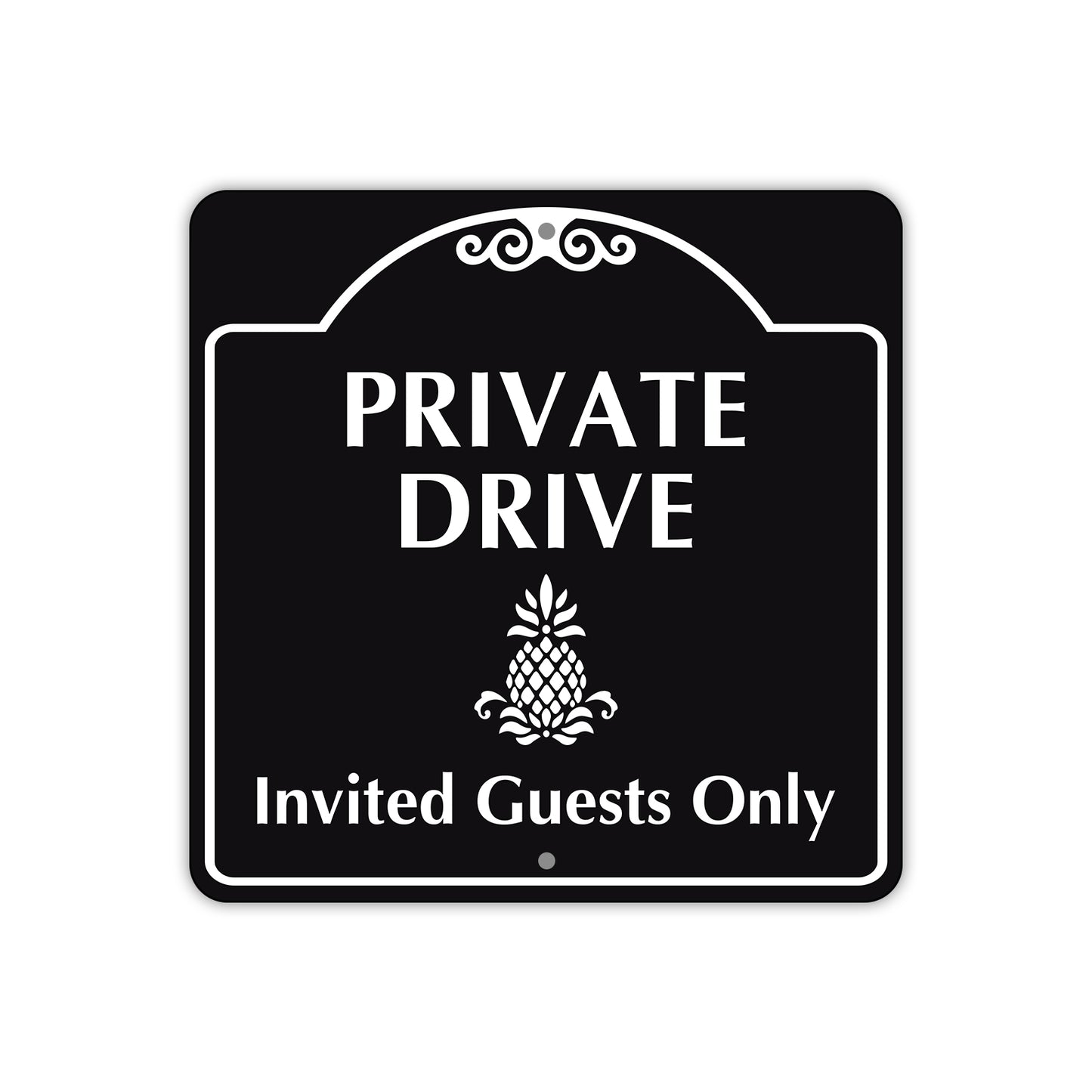 Private Drive Invited Guests Only Metal Sign 