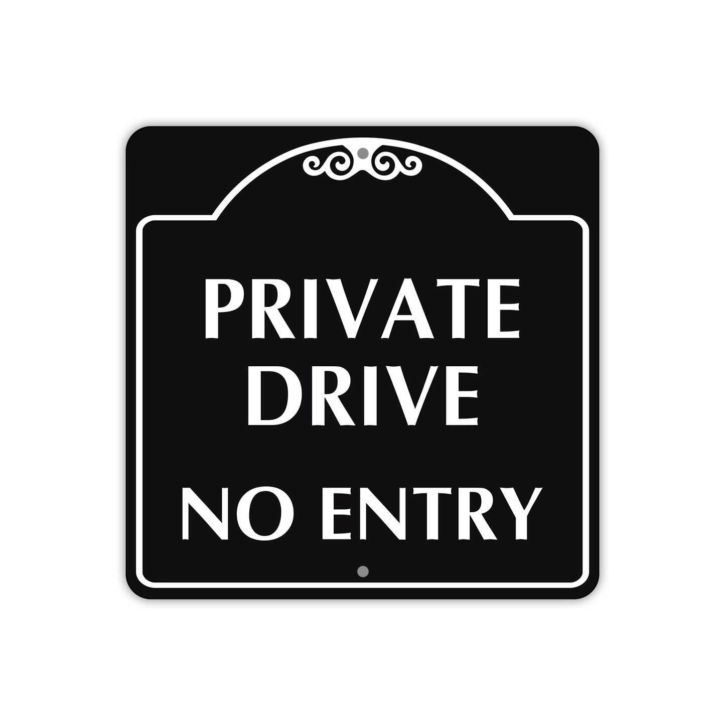 Private Drive No Entry Metal Sign  