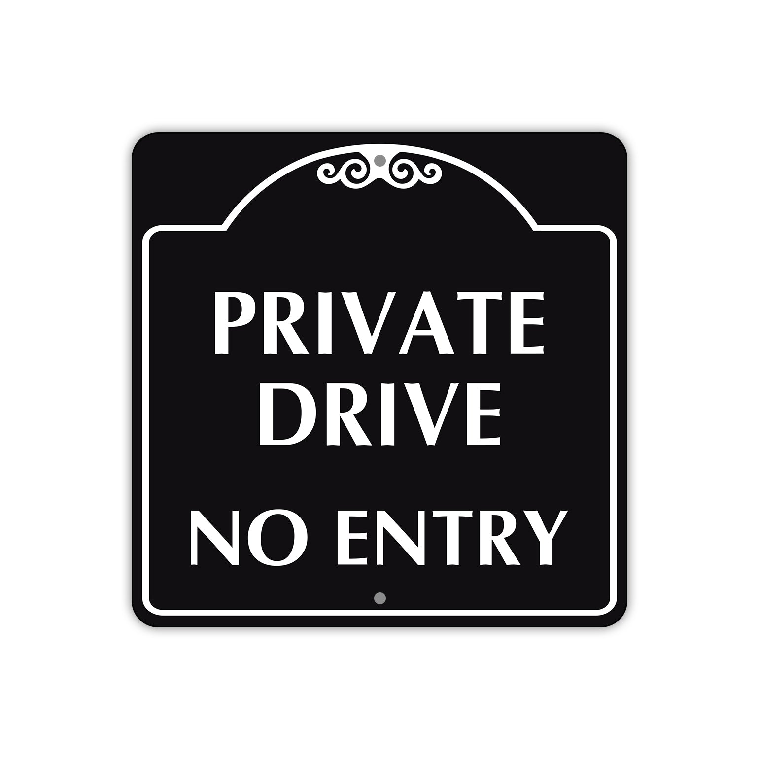 Private Drive No Entry Metal Sign  