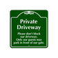 Private Driveway Please Don't Block Our Driveway Square Sign Plate