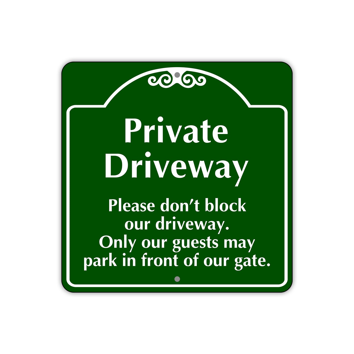 Private Driveway Please Don't Block Our Driveway Square Sign Plate
