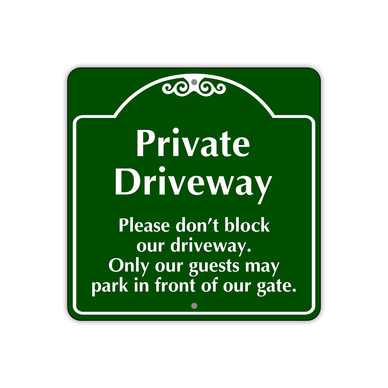 Private Driveway Please Don't Block Our Driveway Square Sign Plate