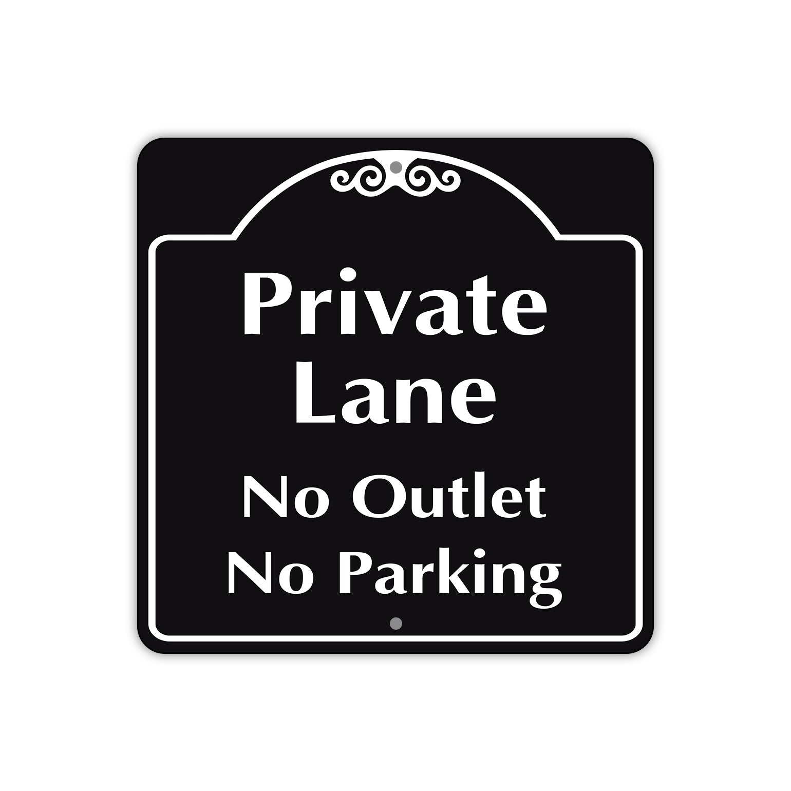 Private Lane No Outlet No Parking Metal Sign  