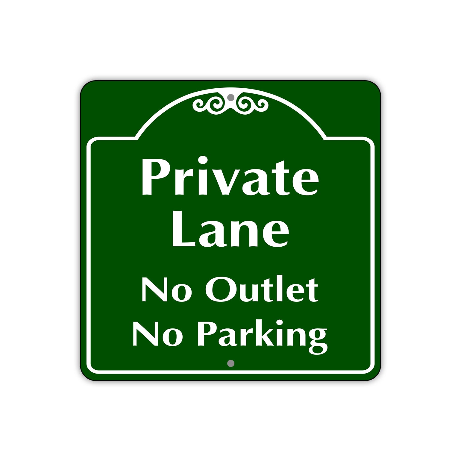 Private Lane No Outlet No Parking Sign Plate