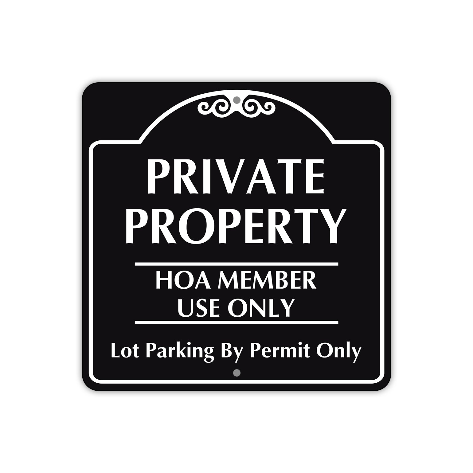 Private Property HOA Member Use Only Metal Sign  