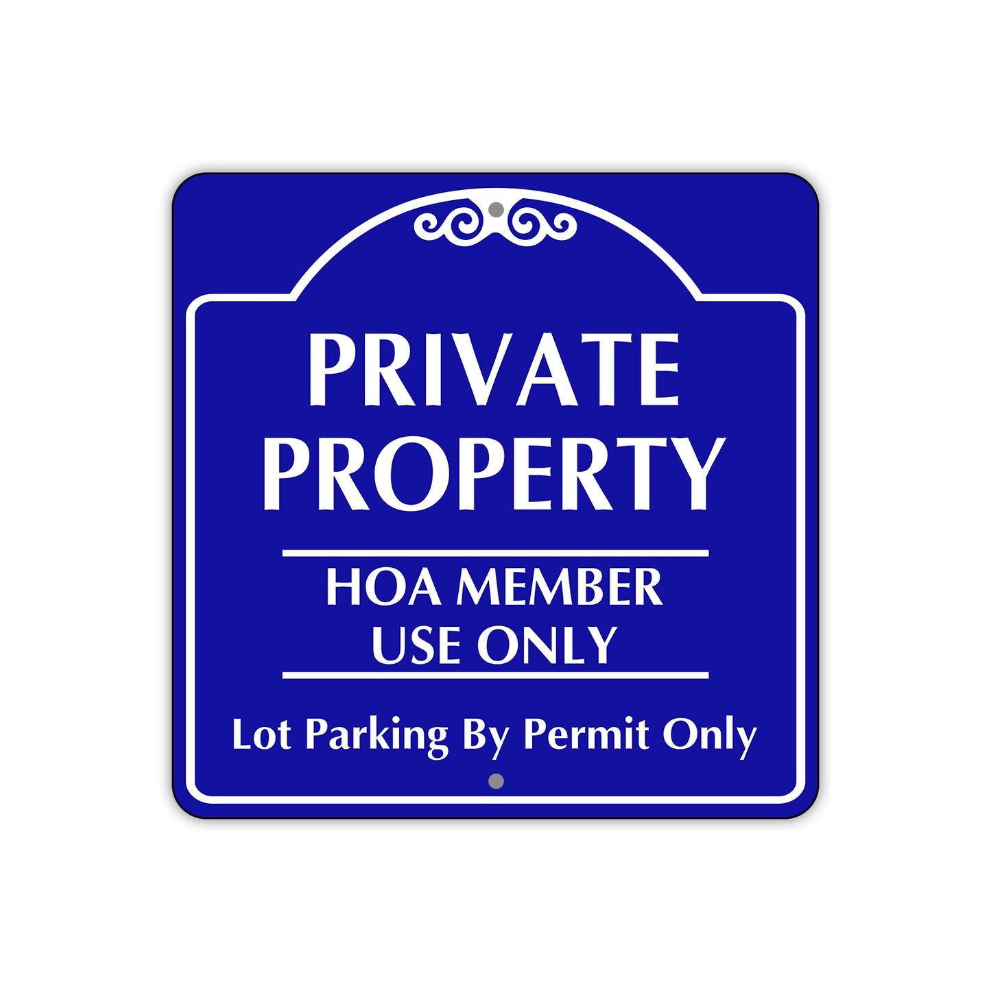 Private Property HOA Member Use Only Metal Sign Plate