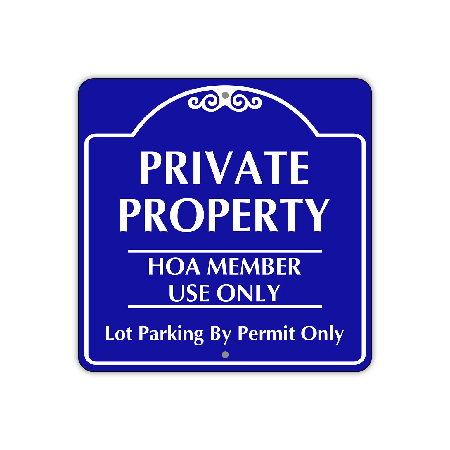 Private Property HOA Member Use Only Metal Sign Plate