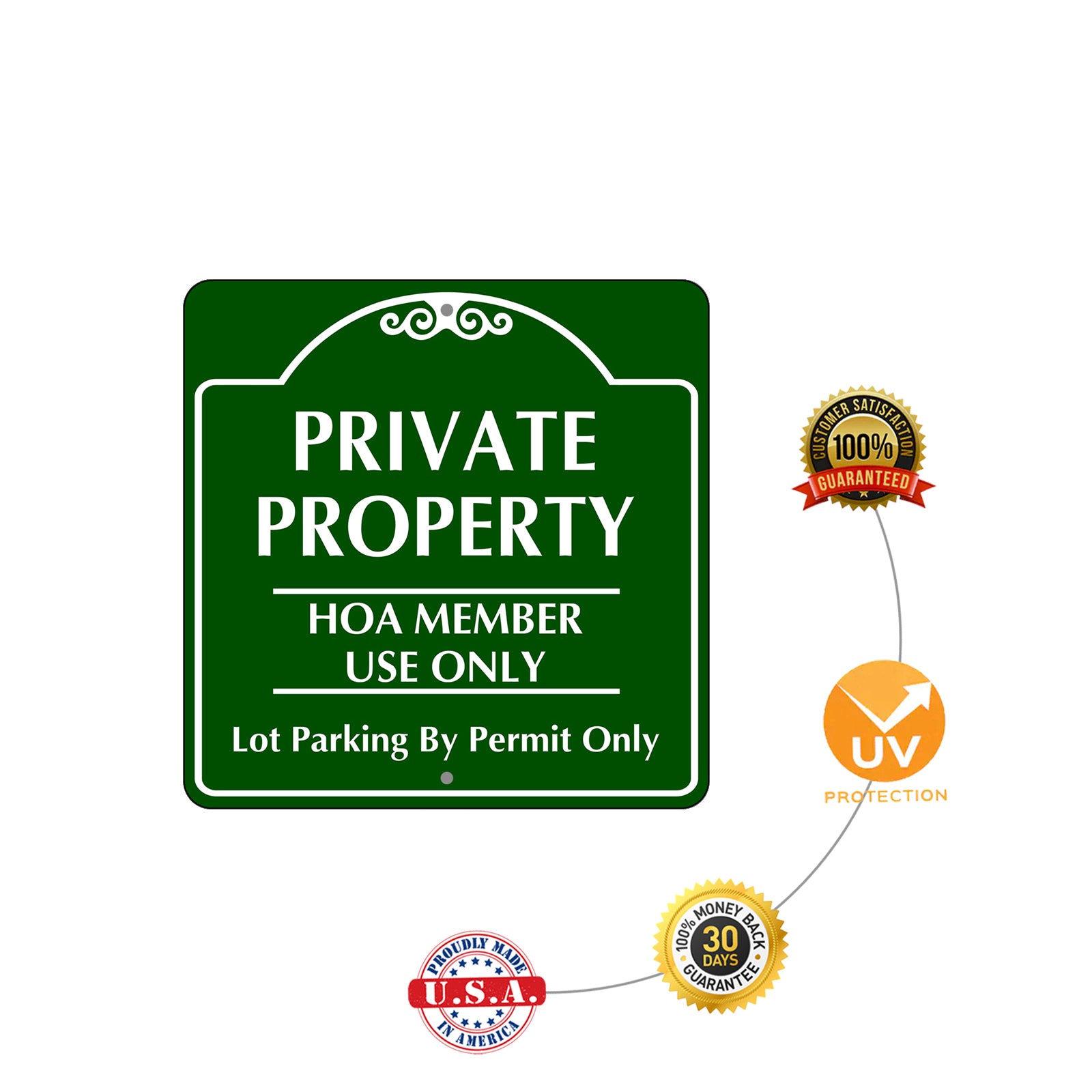 Private Property HOA Member Use Only Metal Sign Protection