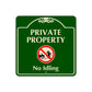 Private Property No Idling Sign