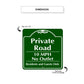 Private Road 10 MPH No Outlet Metal Sign Dimension