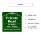 Private Road 10 MPH No Outlet Metal Sign Features