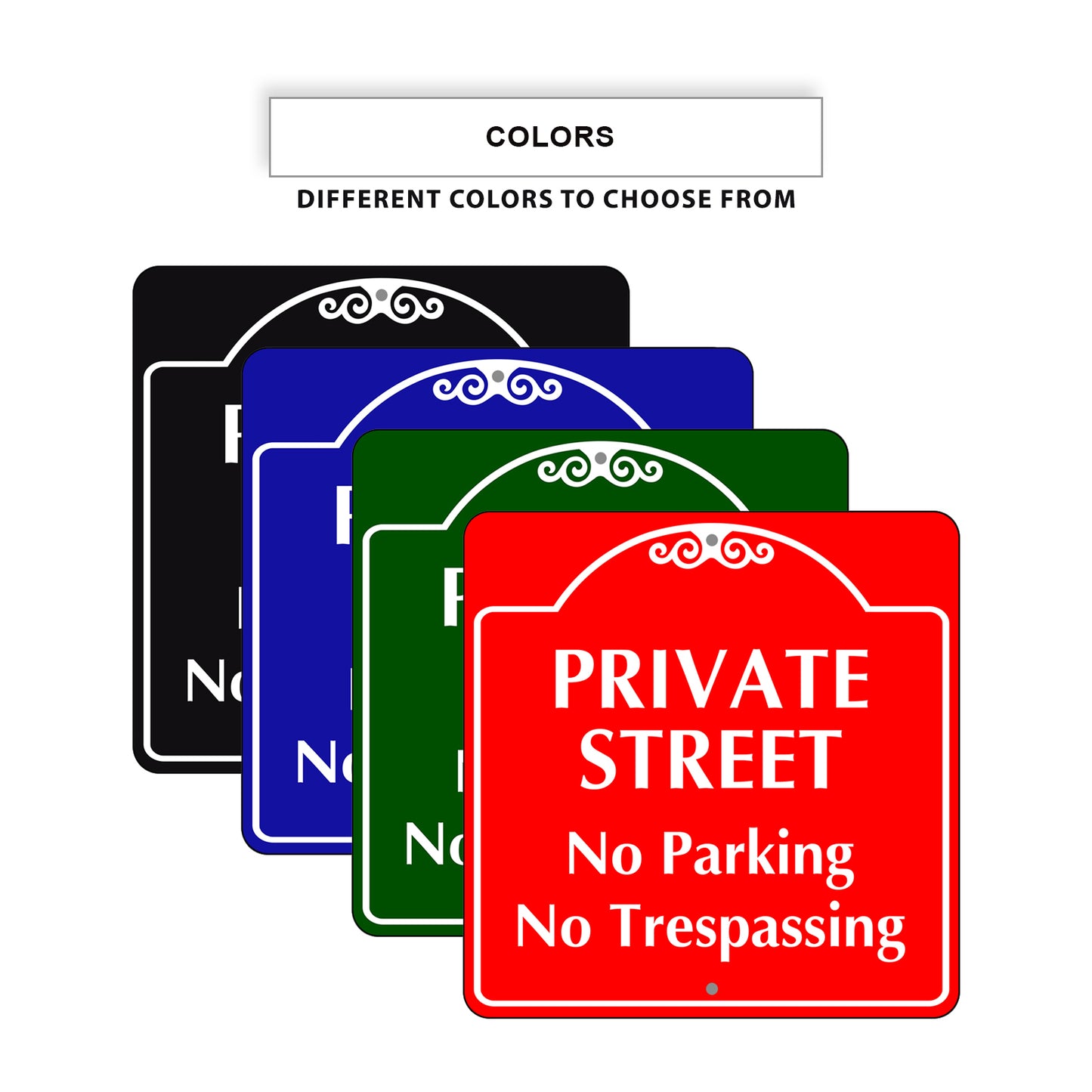 Private Street No Parking No Trespassing Signs