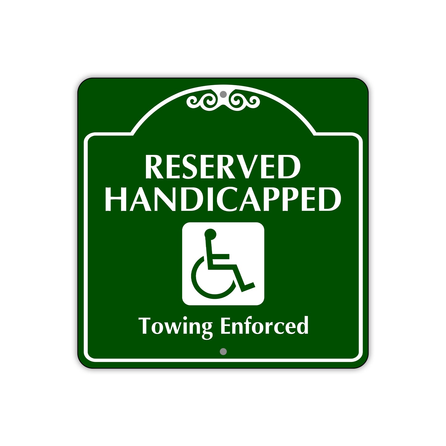 Reserved Handicapped Towing Enforced Square Colour Sign Plate