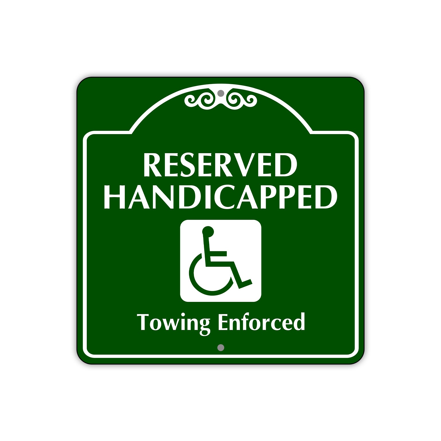 Reserved Handicapped Towing Enforced Square Colour Sign Plate