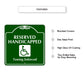 Reserved Handicapped Towing Enforced Square Metal Aluminum Sign Features