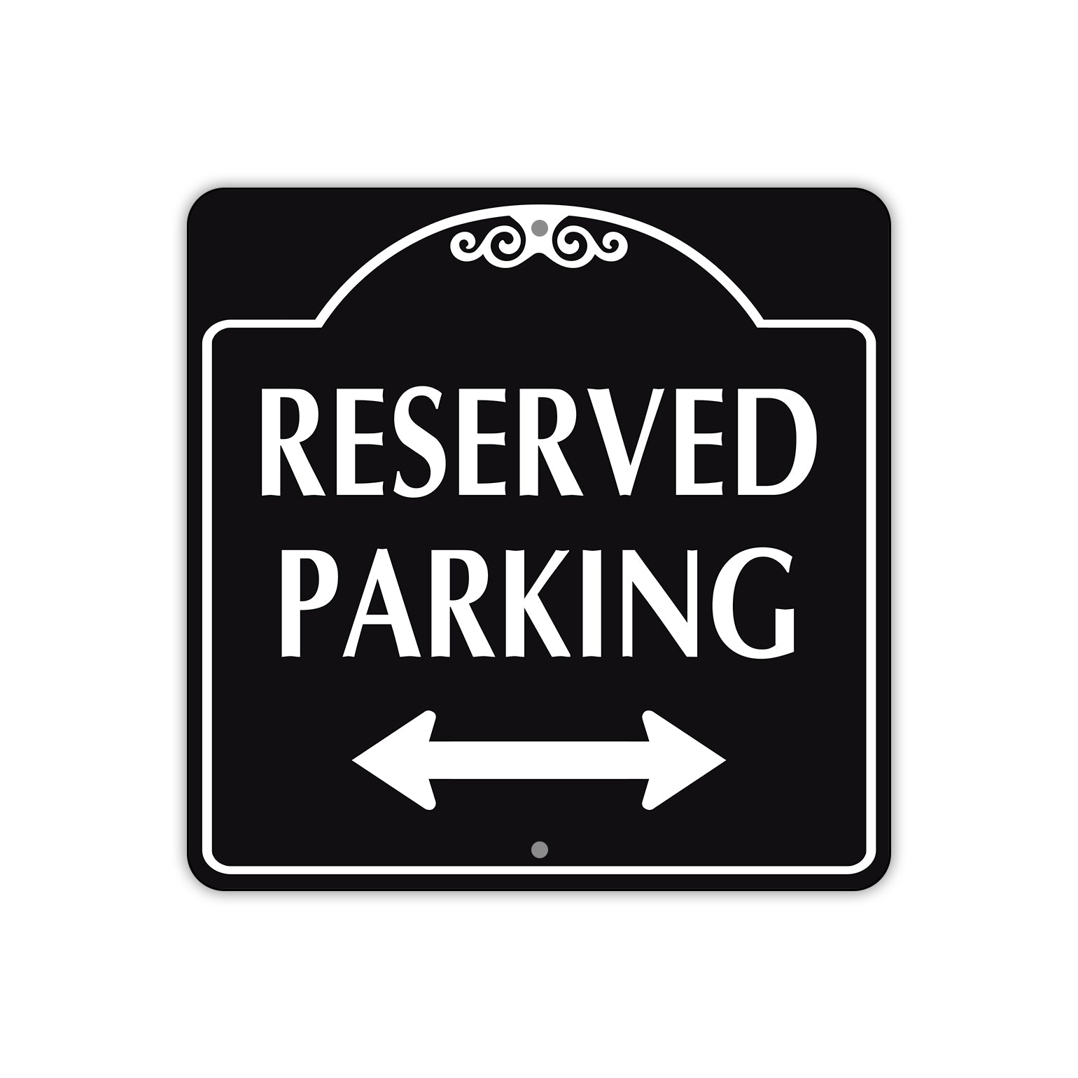 Reserved Parking Both Side Square Metal Sign Plate