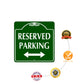 Reserved Parking Both Side Square Metal Sign Protections