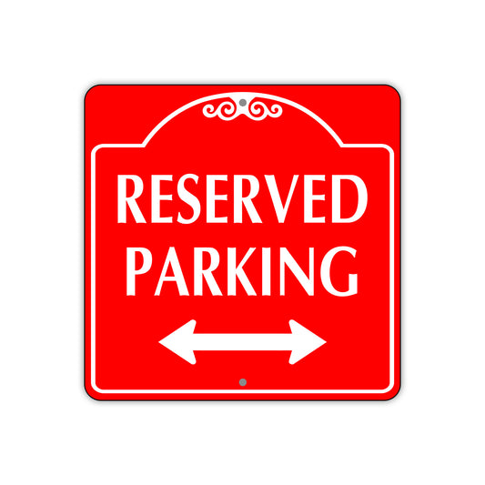 Reserved Parking Both Side Square Sign