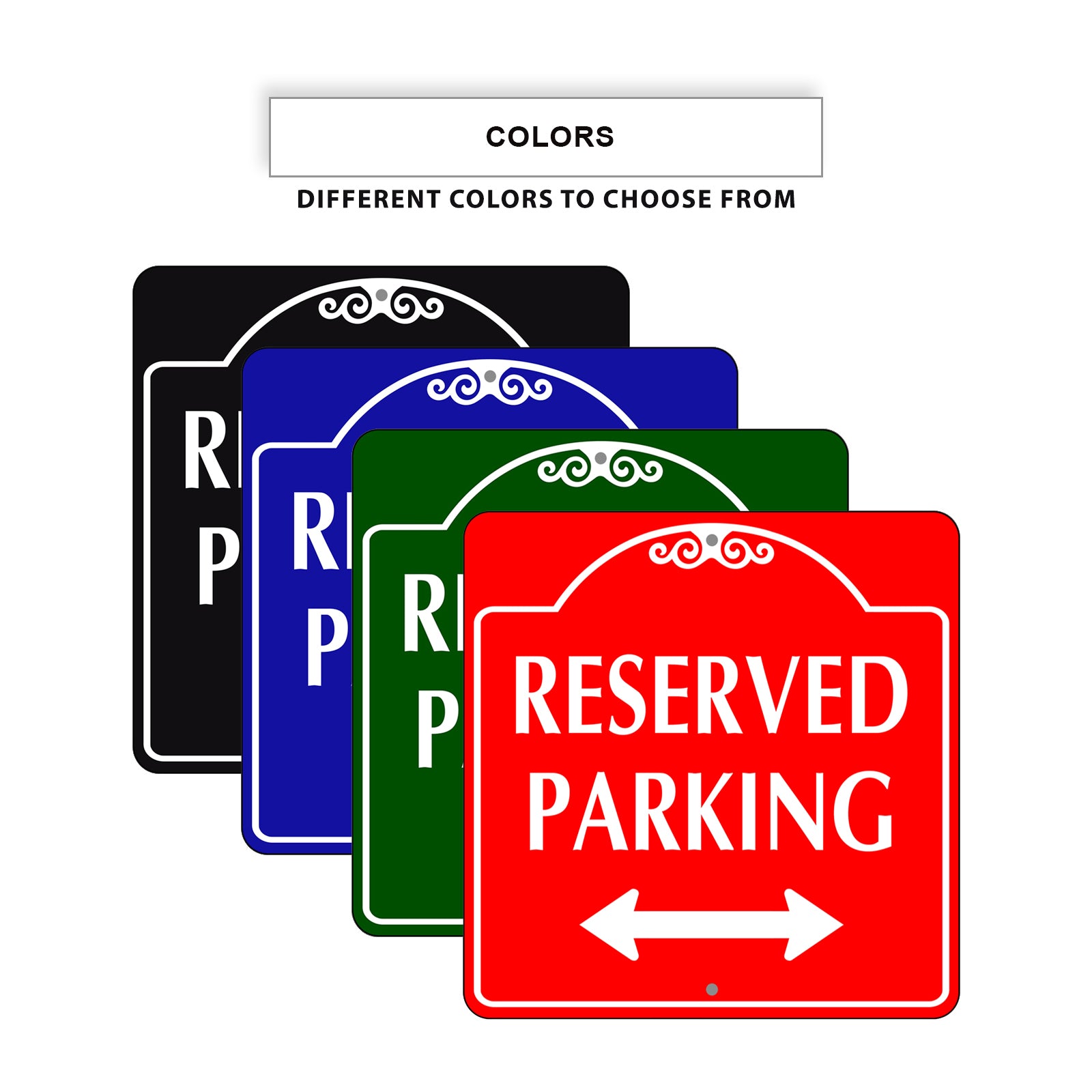 Reserved Parking Both Side Square Signs