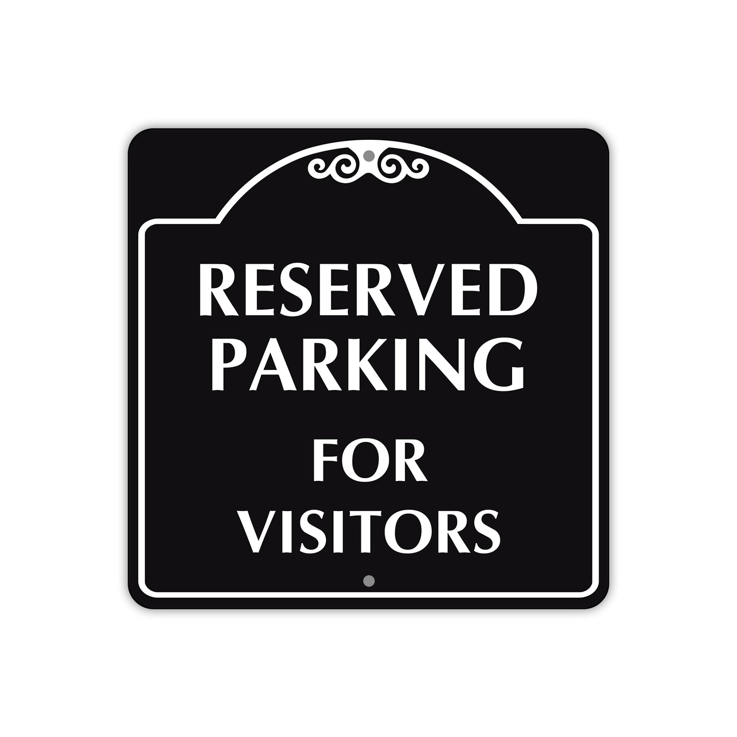 Reserved Parking For Visitors Square Metal Sign  