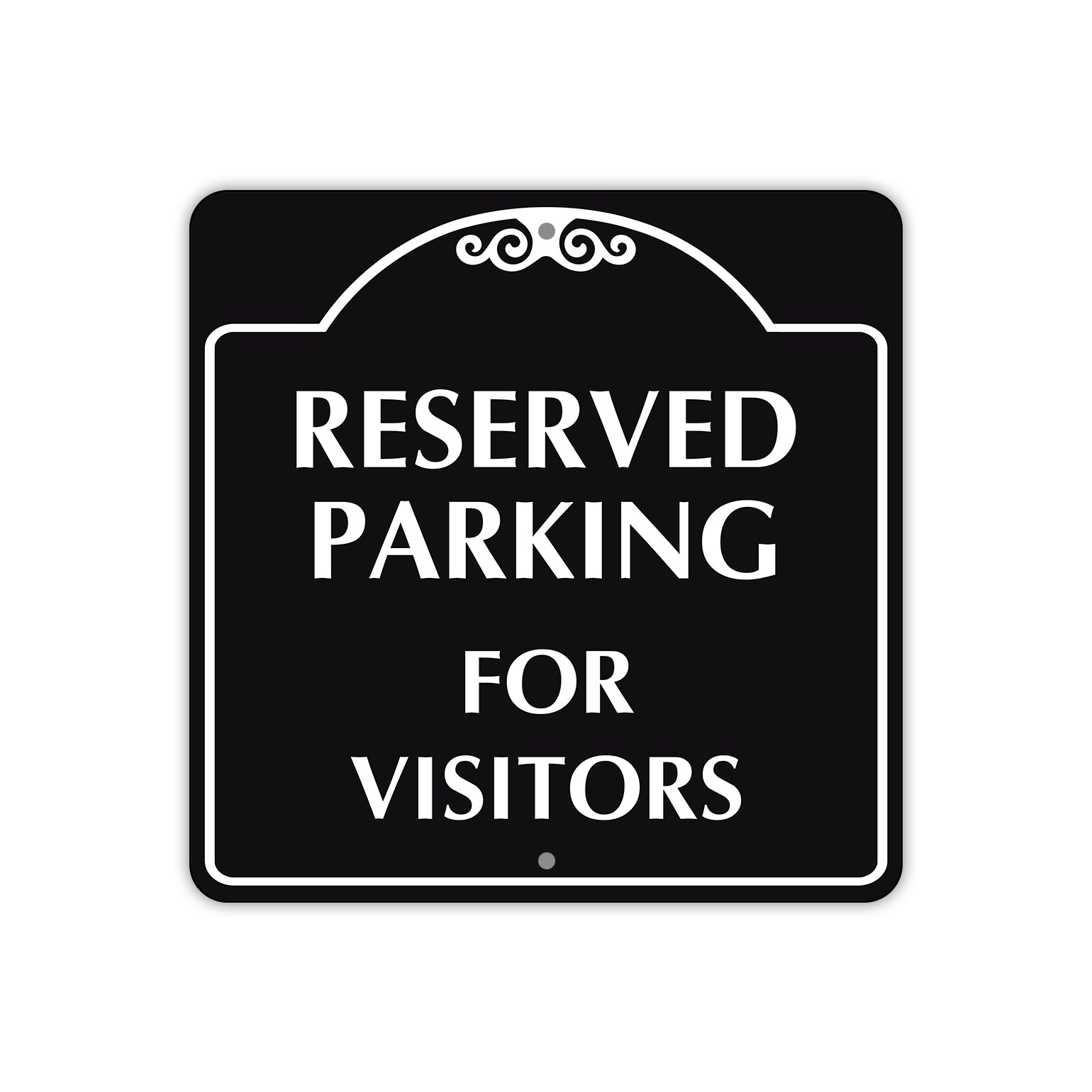 Reserved Parking For Visitors Square Metal Sign  