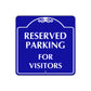Reserved Parking For Visitors Square Metal Sign Plate