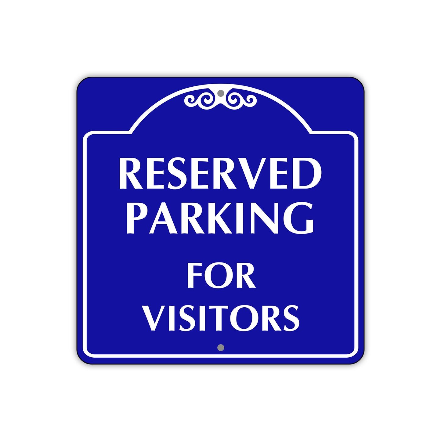 Reserved Parking For Visitors Square Metal Sign Plate