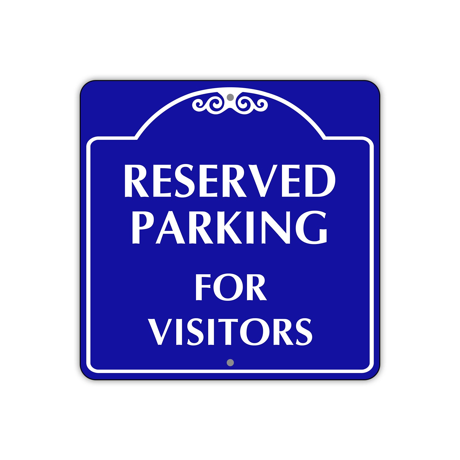 Reserved Parking For Visitors Square Metal Sign Plate