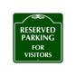 Reserved Parking For Visitors Square Sign Plate
