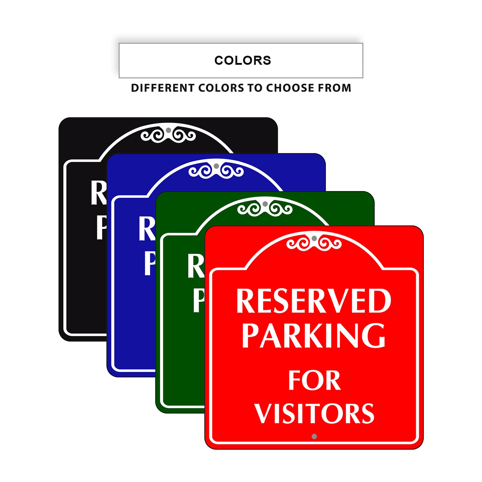 Reserved Parking For Visitors Square Signs