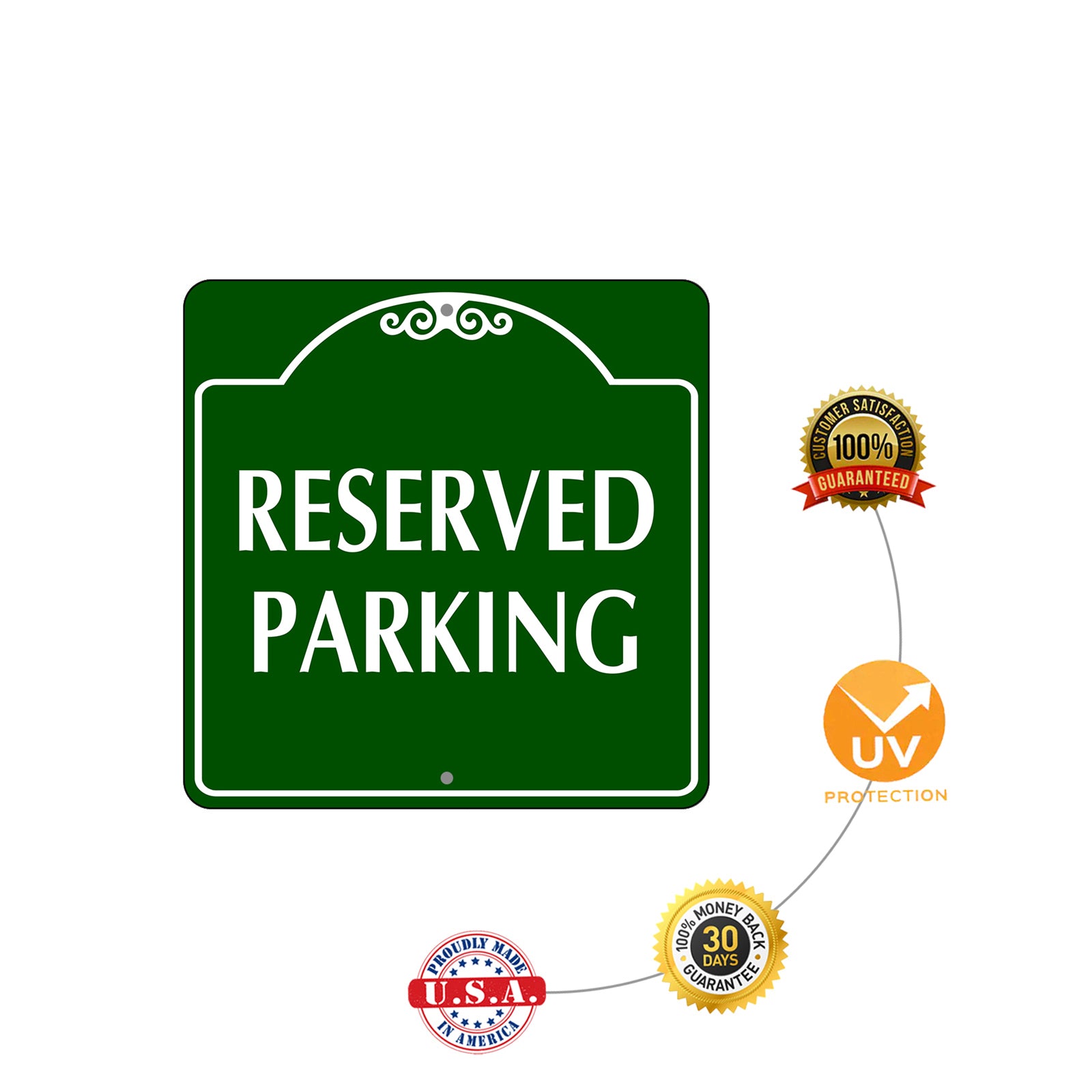Reserved Parking Metal Sign Protection