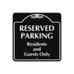 Reserved Parking Residents and Guests Only Square Metal Sign 